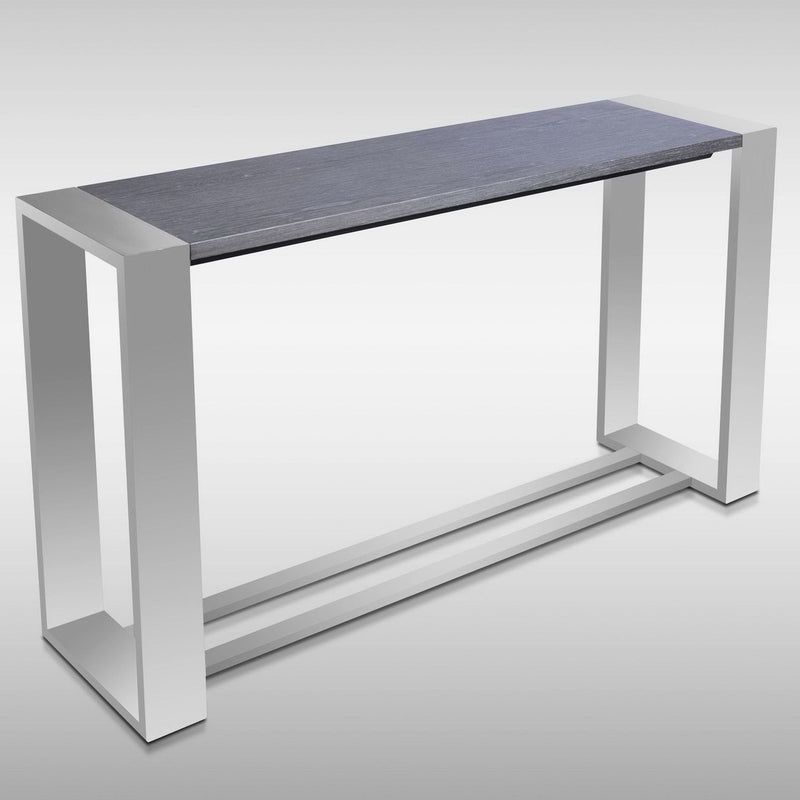 Fauna - Modern Grey Elm & Stainless Steel Console Table — view 3