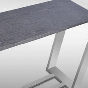 Fauna - Modern Grey Elm & Stainless Steel Console Table — view 4
