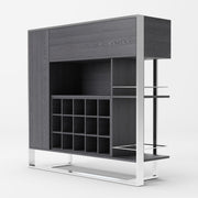 Fauna - Elm Grey & Stainless Steel Wine Cabinet