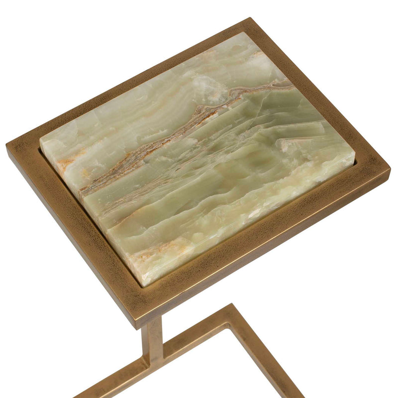 Gamora - Marble Drink Table - Gold / Green