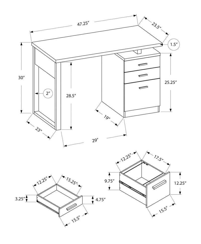 Computer Desk For Home Office Laptop, Left, Right Set - Up, Storage Drawers - R&R Furniture Gallery (Fountain Valley, CA)