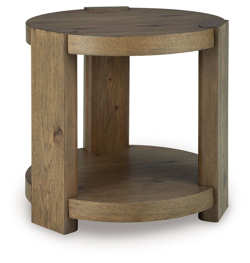 Flangren - Round End Table - Light Brown - R&R Furniture Gallery (Fountain Valley, CA)