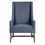 Blue Galiot Wingback Accent Chair by Uttermost with curved arms and tufted upholstery, stylish and comfortable for living rooms.
