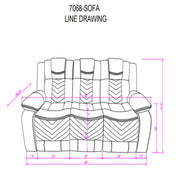 Raize - 10 Power Reclining Sofa With DDT, WC And LED - Gray - R&R Furniture Gallery (Fountain Valley, CA)