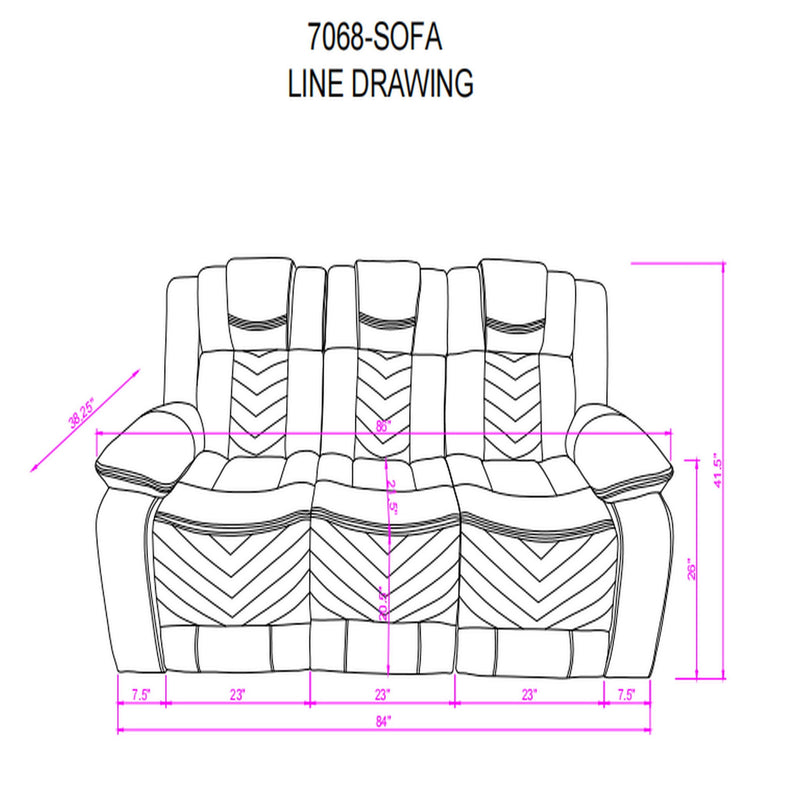 Raize - 10 Power Reclining Sofa With DDT, WC And LED - Gray - R&R Furniture Gallery (Fountain Valley, CA)