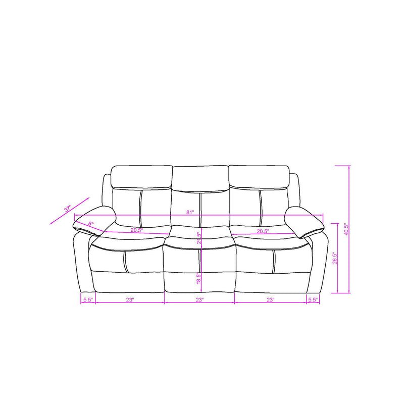 Blanche - Reclining Sofa With LED Lights - R&R Furniture Gallery (Fountain Valley, CA)