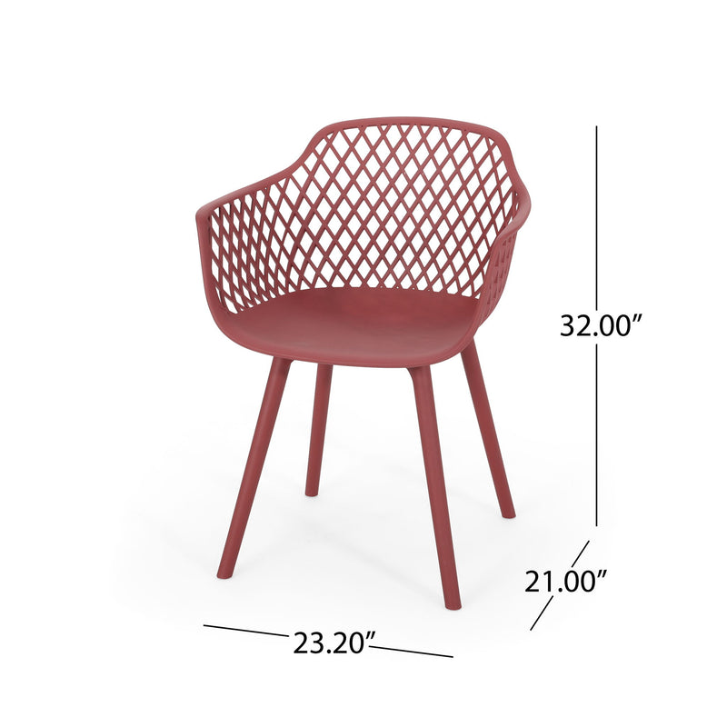 Set of two Noble House Poppy chairs with modern design, featuring wooden legs and upholstered seats for stylish dining or office use.