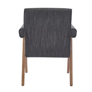 Contemporary Poppy Fabric Dining Armchair With Rubberwood Legs - R&R Furniture Gallery (Fountain Valley, CA)