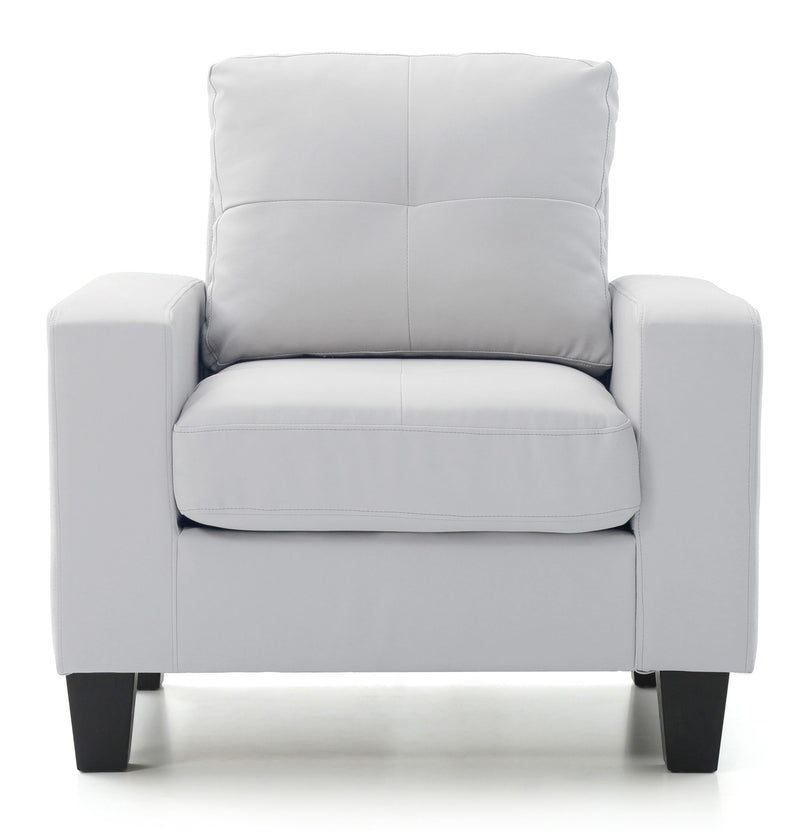 Glory Furniture accent club chair with plush upholstery and modern design, perfect for relaxing in living room or lounge area.