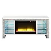 Noralie - 28" TV Stand With Fireplace & LED - Mirrored & Faux Diamonds - R&R Furniture Gallery (Fountain Valley, CA)