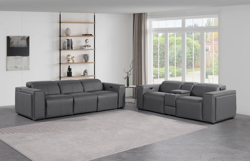 1224 - 6-Piece Modular Power Reclining Sofa And Console Loveseat Set In With 5 Power Recliners & Power Headrests - R&R Furniture Gallery (Fountain Valley, CA)