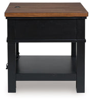 Wildenauer - Rectangular End Table - Brown / Black - R&R Furniture Gallery (Fountain Valley, CA)