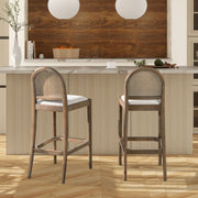Panama - Curved Back Cane Bar Stool (Set of 2) - R&R Furniture Gallery (Fountain Valley, CA)