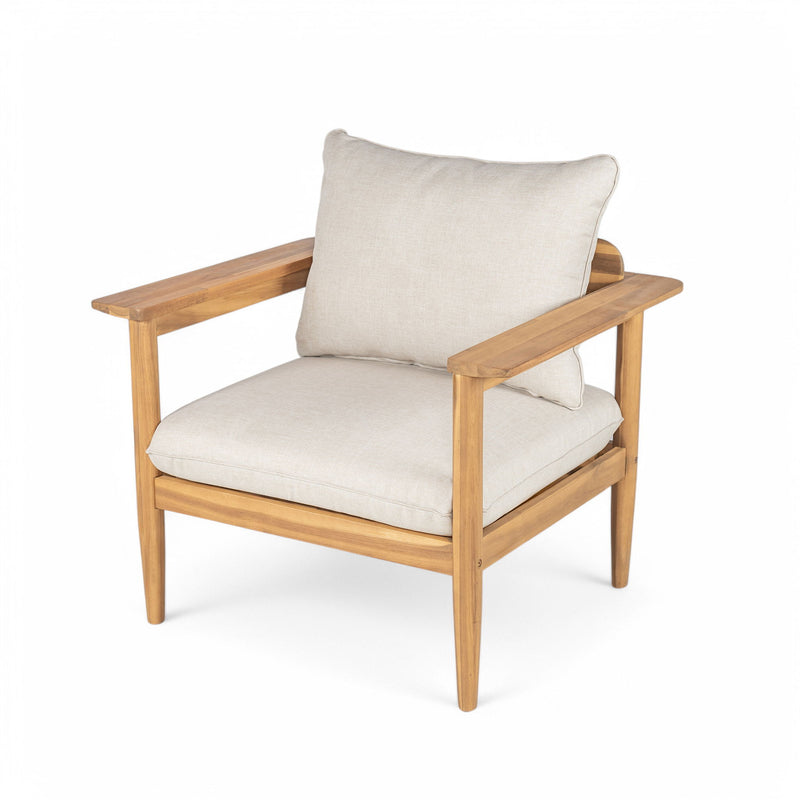 Terassi - Outdoor Lounge Chair (Set of 2) With Cushions - Beige / Light Teak - R&R Furniture Gallery (Fountain Valley, CA)