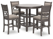 Wrenning - Drm Counter Table Set (Set of 5) - Gray - R&R Furniture Gallery (Fountain Valley, CA)