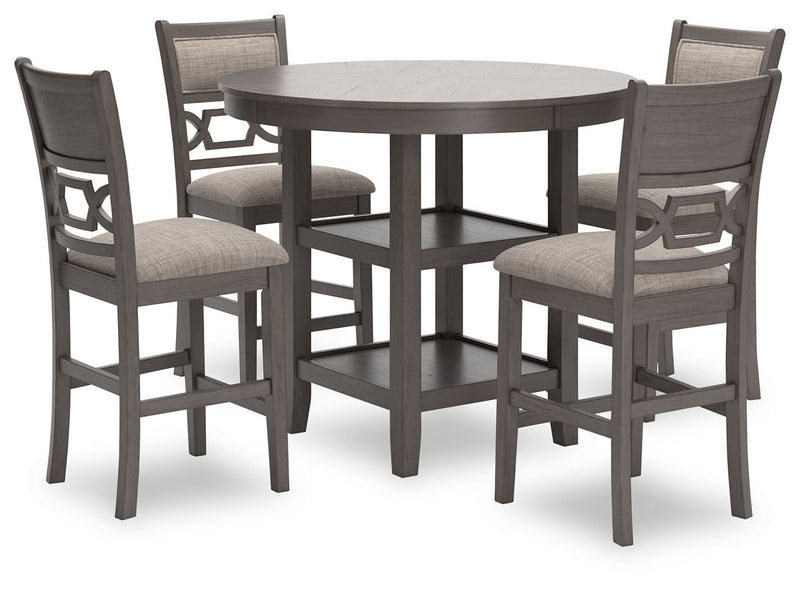 Wrenning - Drm Counter Table Set (Set of 5) - Gray - R&R Furniture Gallery (Fountain Valley, CA)