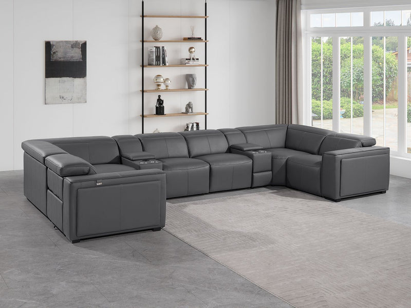 1224 - 8-Piece U-Shaped Sectional Sofa In With 2 Power Recliners & Power Headrests - R&R Furniture Gallery (Fountain Valley, CA)