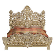 Seville - Eastern King Bed - Synthetic Leather & Gold - R&R Furniture Gallery (Fountain Valley, CA)