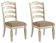 Realyn - Dining UPH Side Chair (Set of 2) - Ladderback - Chipped White - R&R Furniture Gallery (Fountain Valley, CA)
