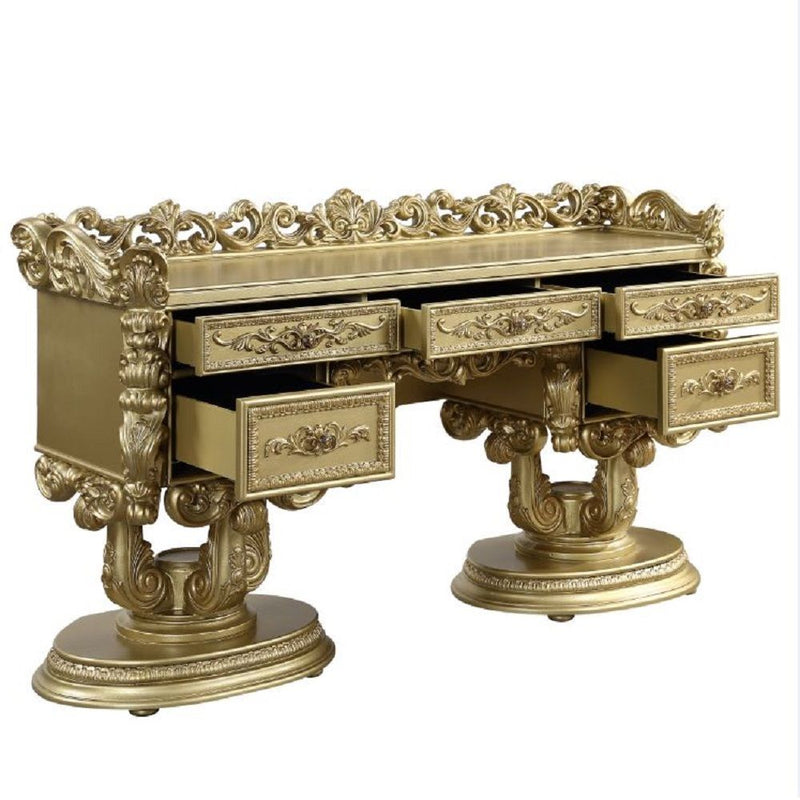 Bernadette - Vanity Desk - Gold - R&R Furniture Gallery (Fountain Valley, CA)
