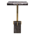 Rowman - Petrified Wood Accent Table - Bronze
