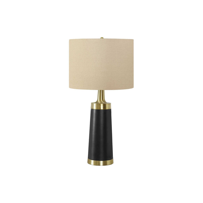 Contemporary black and cream resin table lamp with a sleek design, perfect for modern living spaces by 8th Street.