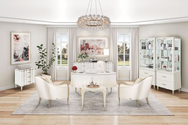 London Place - Accent Chair - Porcelain / Platinum - R&R Furniture Gallery (Fountain Valley, CA)