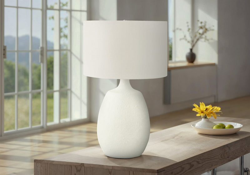 Lighting, Table Lamp, Resin, Contemporary - Cream - R&R Furniture Gallery (Fountain Valley, CA)
