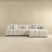 Beatrice - Modern Tufted Right Sectional Sofa - Ivory - R&R Furniture Gallery (Fountain Valley, CA)