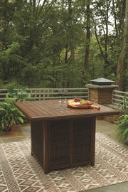 Paradise Trail - Square Bar Table w/Fire Pit - Medium Brown - R&R Furniture Gallery (Fountain Valley, CA)
