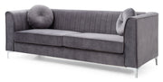 Delray Micro Suede Sofa by Glory Furniture, a stylish stationary sofa with plush micro suede upholstery and modern design.