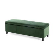 Noble House upholstered storage ottoman bench with soft fabric, cushioned top, and built-in storage compartment.