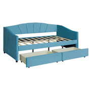 Upholstered Daybed With Two Drawers And Wood Slat - R&R Furniture Gallery (Fountain Valley, CA)