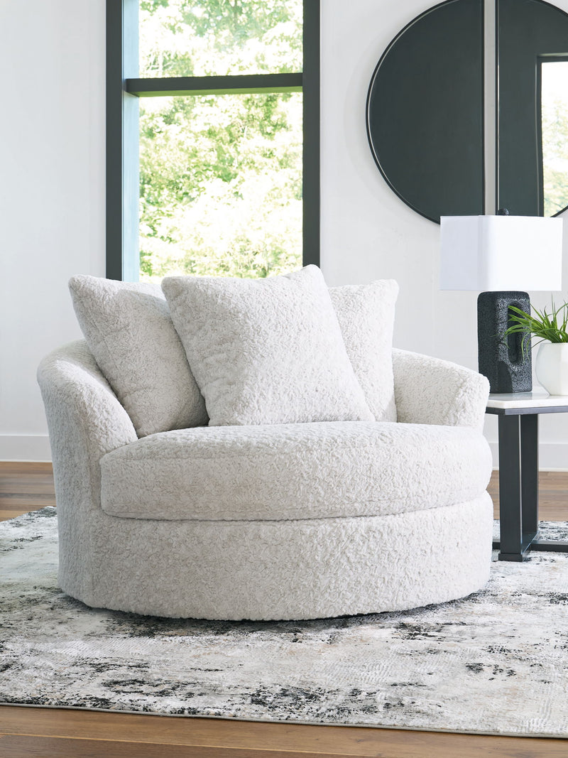 Cuddle Plush - Oversized Swivel Accent Chair - Arctic - R&R Furniture Gallery (Fountain Valley, CA)
