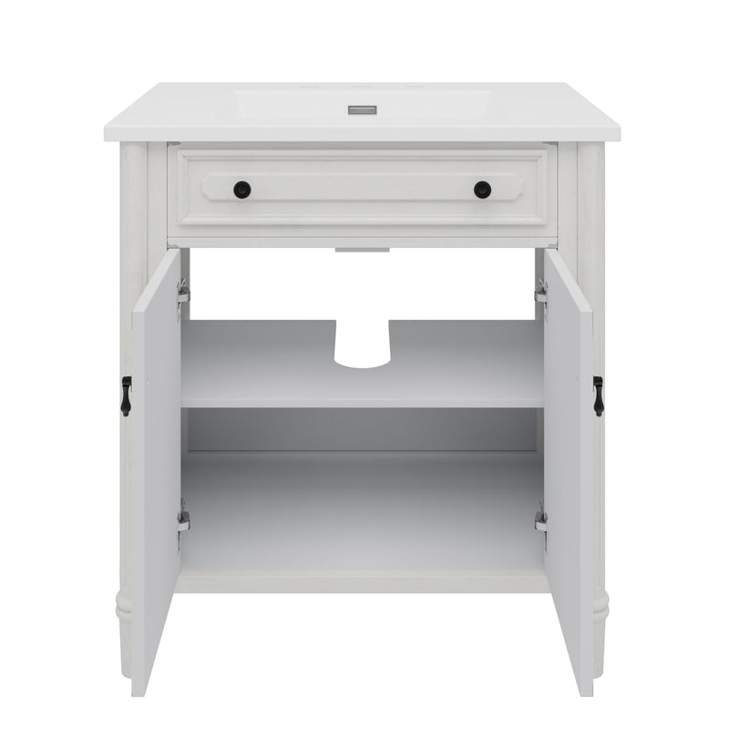 Vintage Bathroom Vanity With Sink, Rustic Cabinet With Soft Close Doors