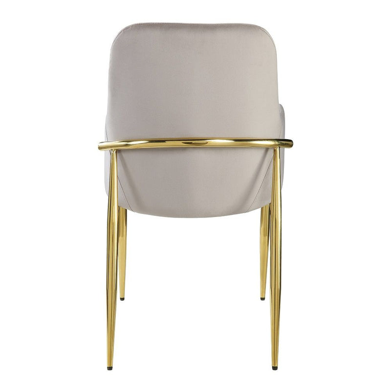 Barnard - Side Chair (Set of 2) - Gray Velvet & Mirrored Gold - R&R Furniture Gallery (Fountain Valley, CA)