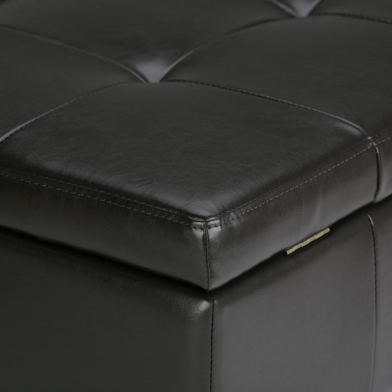 Dover - Square Coffee Table Storage Ottoman - Tanners Brown - R&R Furniture Gallery (Fountain Valley, CA)