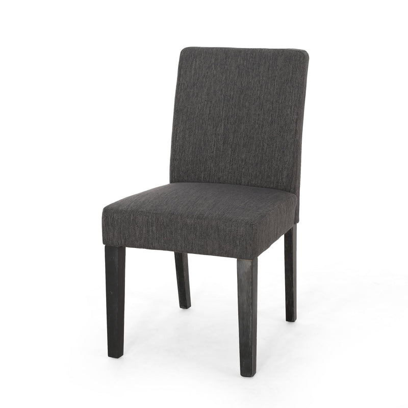 Contemporary Noble House dining chair with upholstered seat and tapered wooden legs, part of a stylish chair set.