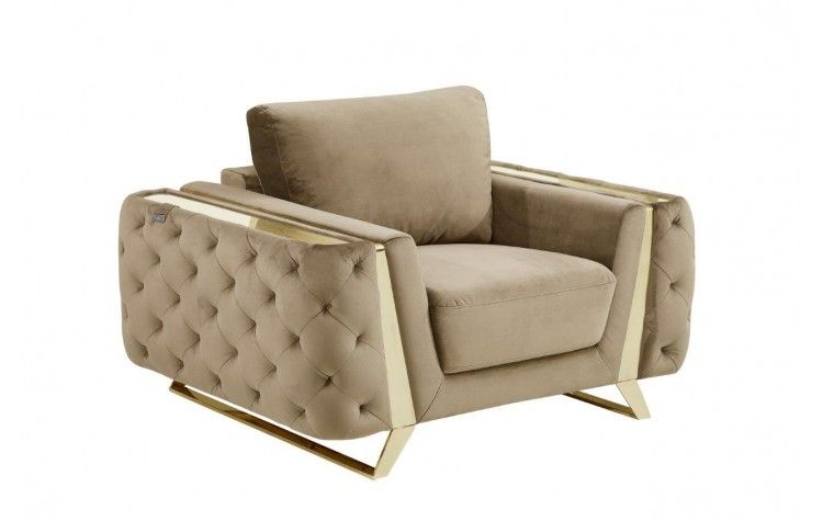 1051 - Contemporary Velvet Chair - R&R Furniture Gallery (Fountain Valley, CA)