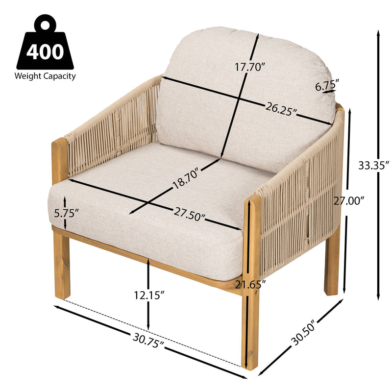 Grotta - Outdoor Wood Club Chair (Set of 2) - R&R Furniture Gallery (Fountain Valley, CA)