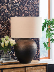 Newgerhard - Metal Table Lamp - Brown / Black - R&R Furniture Gallery (Fountain Valley, CA)