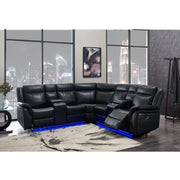 Jupiter - Leather Sectional - Black - R&R Furniture Gallery (Fountain Valley, CA)