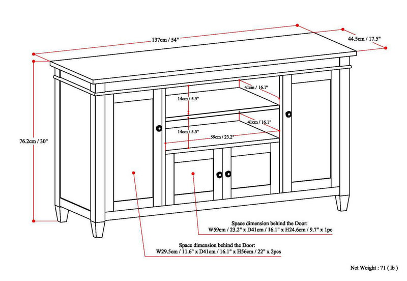 Carlton - TV Media Stand - R&R Furniture Gallery (Fountain Valley, CA)