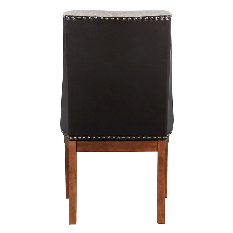 Gilsea - Fabric & Synthetic Leather Side Chair (Set of 2) - Beige & Brown Finish - R&R Furniture Gallery (Fountain Valley, CA)