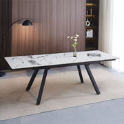 Damita - Ceramic Top Dining Table - White & Black - R&R Furniture Gallery (Fountain Valley, CA)