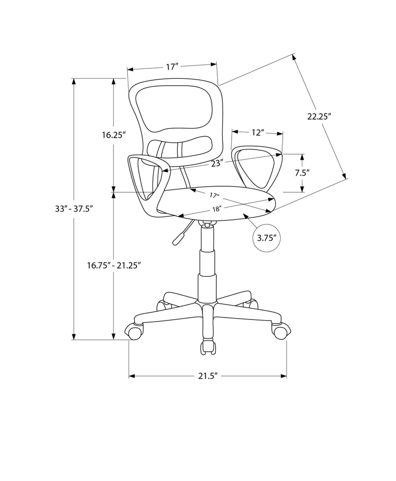 Office Chair, Adjustable Height, Swivel Ergonomic, Armrests, Contemporary - R&R Furniture Gallery (Fountain Valley, CA)