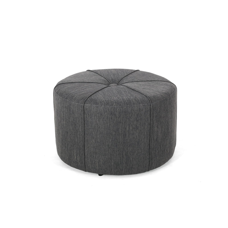 Contemporary Ottoman With Tonal Piping And Button Tuft Design - R&R Furniture Gallery (Fountain Valley, CA)