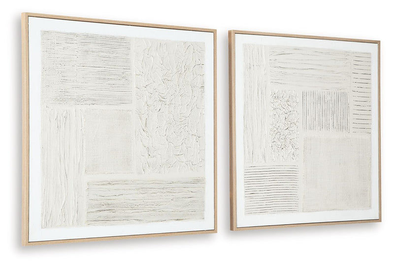 Andorfield - Wall Art Set (Set of 2) - Beige / Black / White - R&R Furniture Gallery (Fountain Valley, CA)