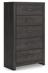 Hollivern - Five Drawer Chest - Dark Gray - R&R Furniture Gallery (Fountain Valley, CA)