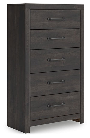 Hollivern - Five Drawer Chest - Dark Gray - R&R Furniture Gallery (Fountain Valley, CA)